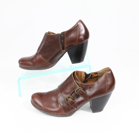 BOC Born Women Double Monk Strap Bootie sz 9 Ankle Boot Brown Leather - Picture 4 of 8
